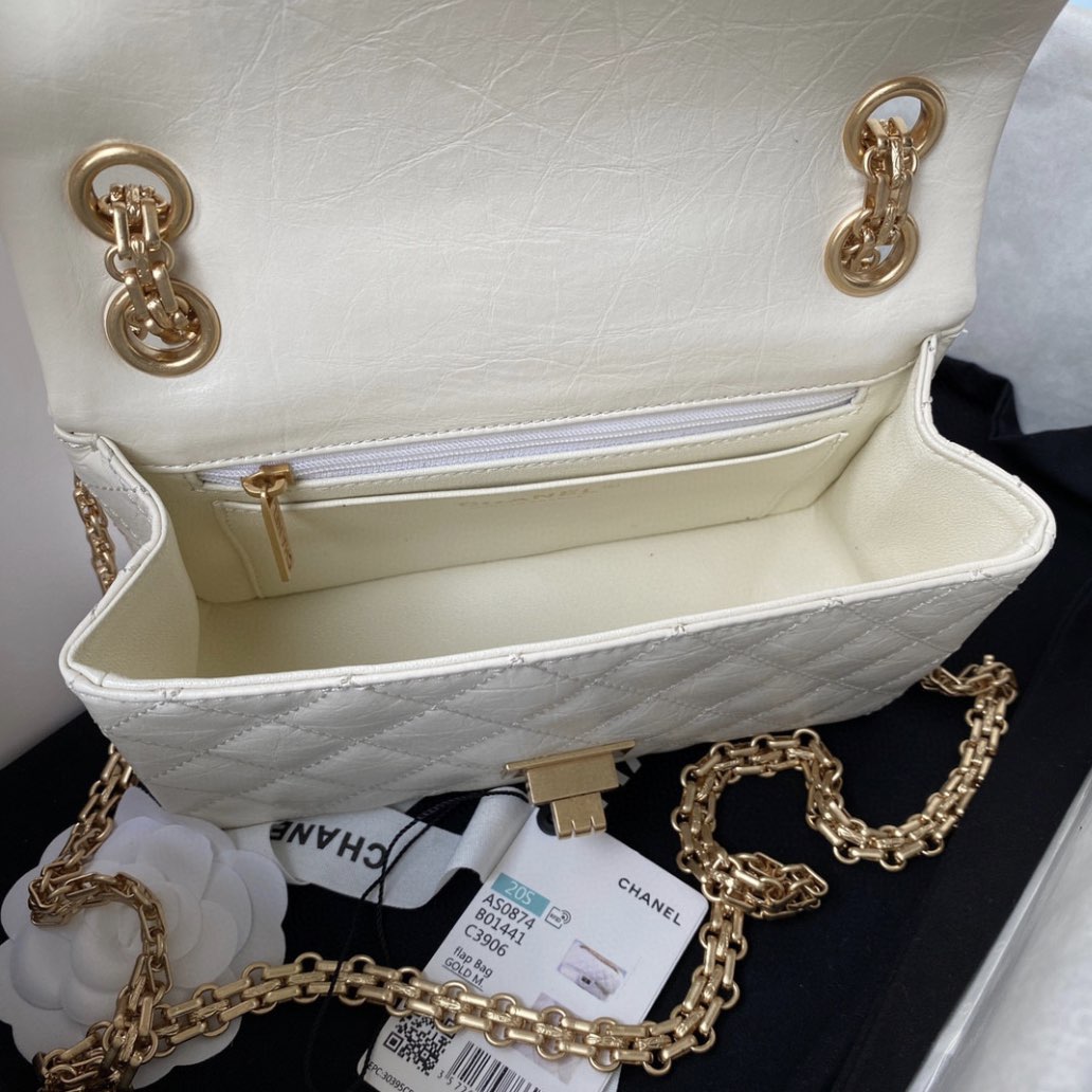 CC Mini 2.55 Handbag, White AS0874