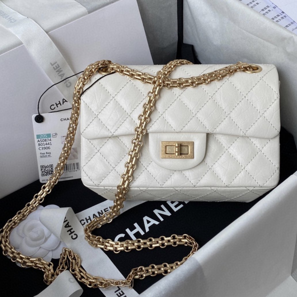 CC Mini 2.55 Handbag, White AS0874