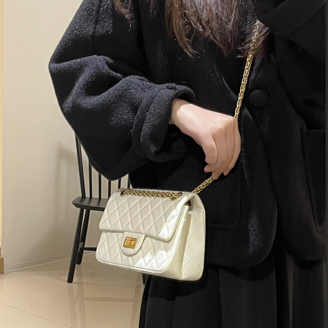 CC Mini 2.55 Handbag, White AS0874