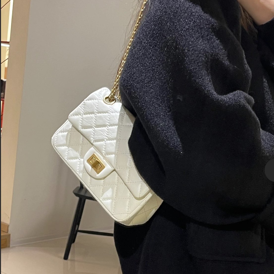 CC Mini 2.55 Handbag, White AS0874