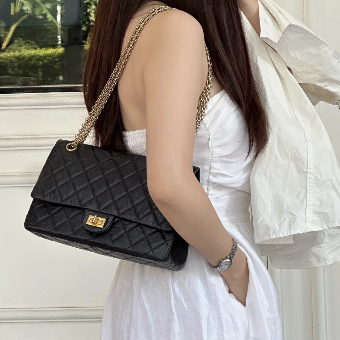 CC 2.55 Handbag, Black A37586