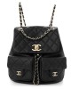 CC  Quilted Duma Pockets Drawstring Backpack, Black