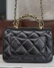 CC Flap Bag with Top Handle, Black AS5043