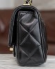 CC Flap Bag with Top Handle, Black AS5043