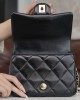 CC Flap Bag with Top Handle, Black AS5043