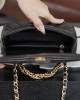 CC Flap Bag with Top Handle, Black AS5043