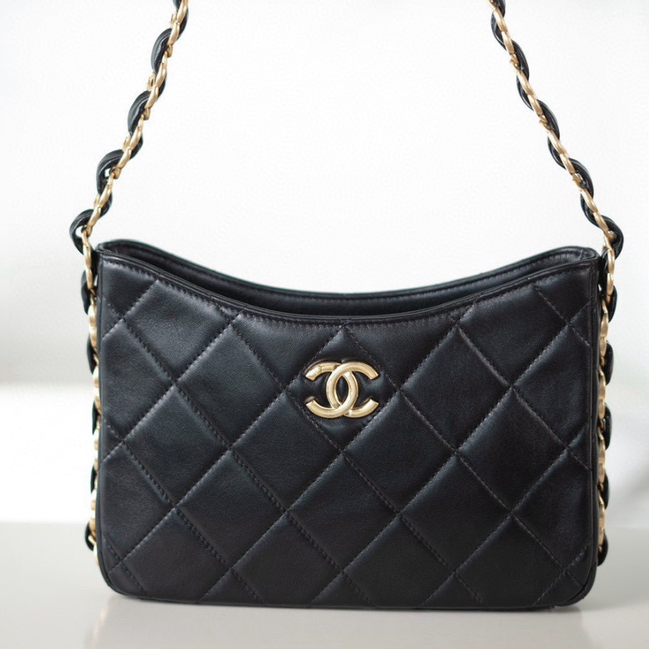 CC Chain Hobo Bag, Black