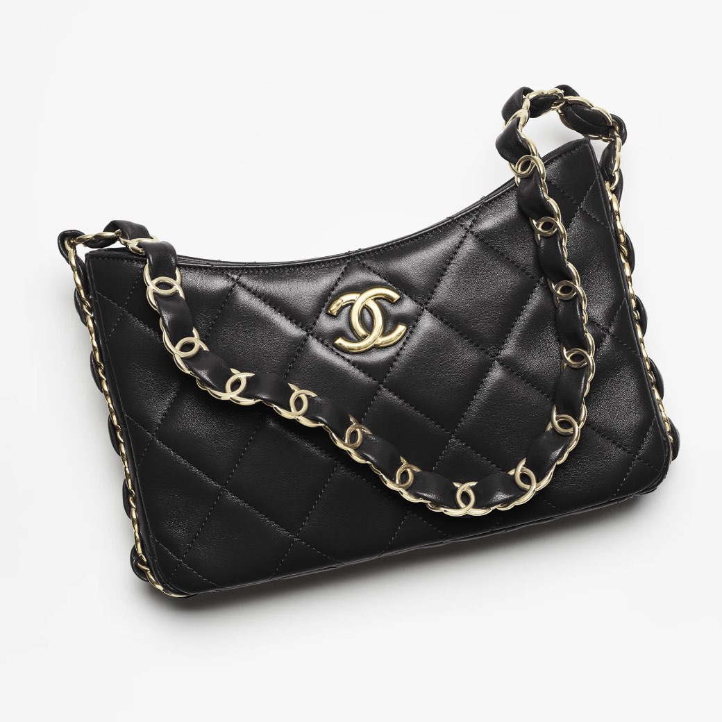 CC Chain Hobo Bag, Black