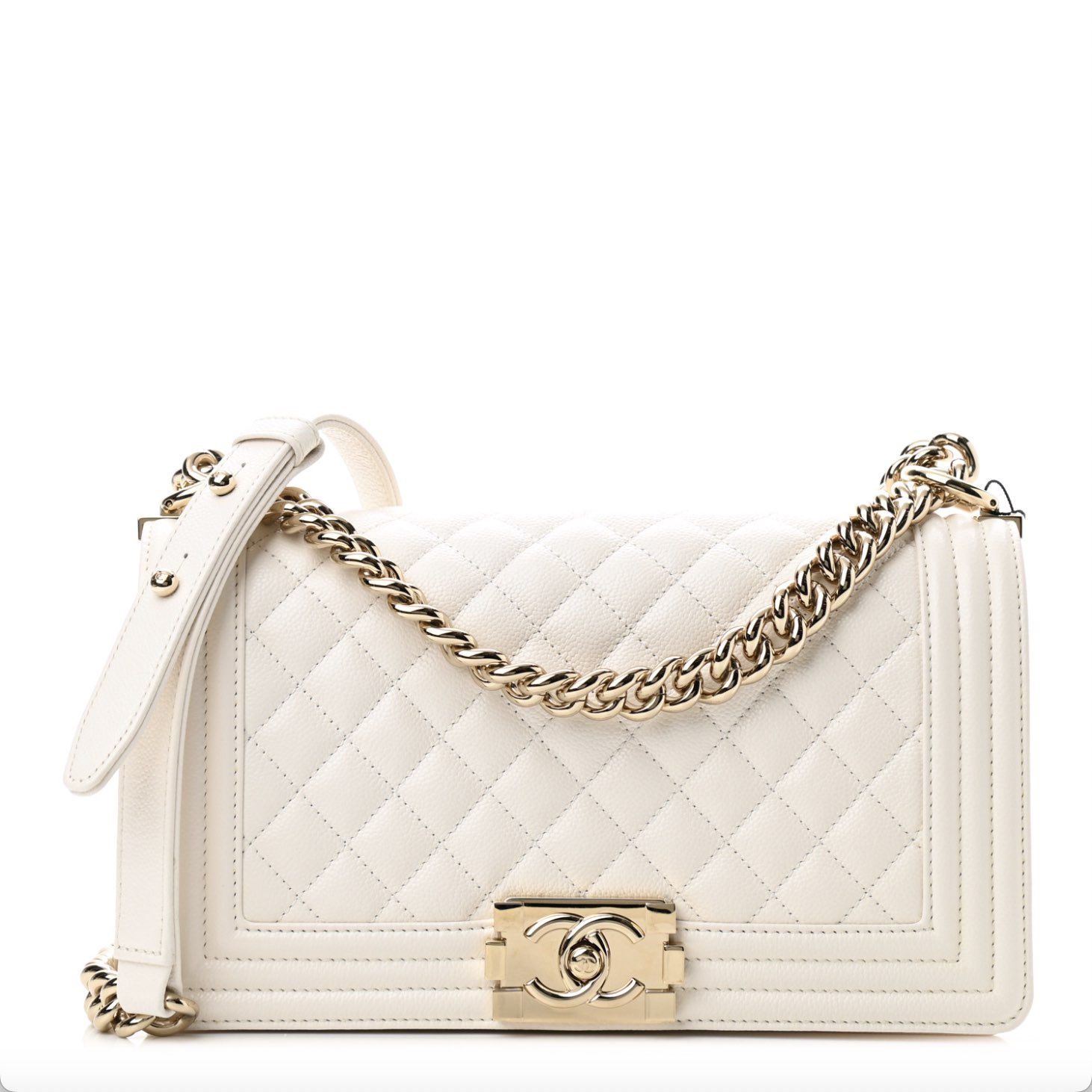 CC Medium Boy Flap bag, White A67086