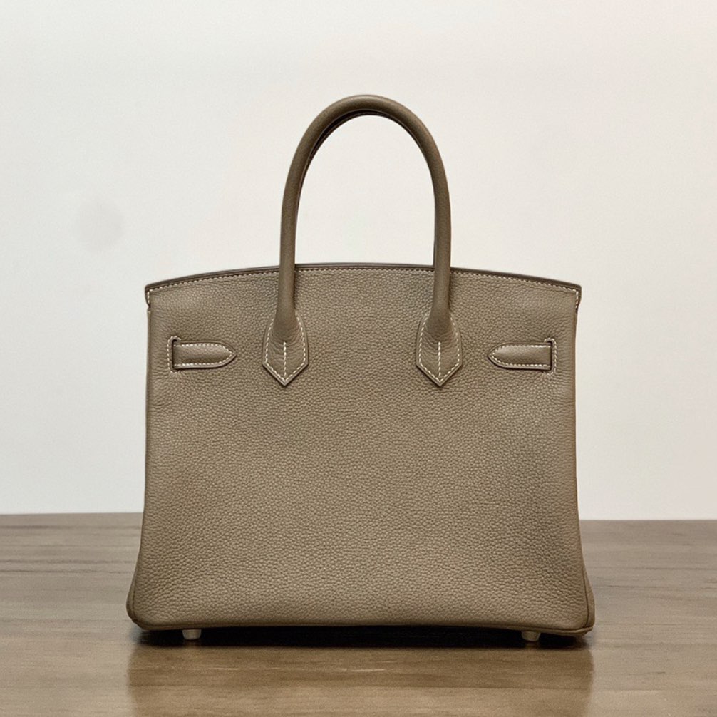 Hermes Birkin Togo Calfskin Cow Leather Platinum Handbags 