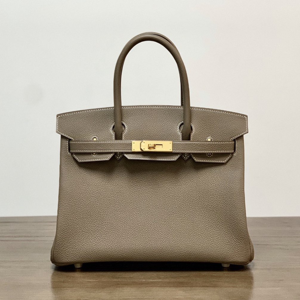 Hermes Birkin Togo Calfskin Cow Leather Platinum Handbags 