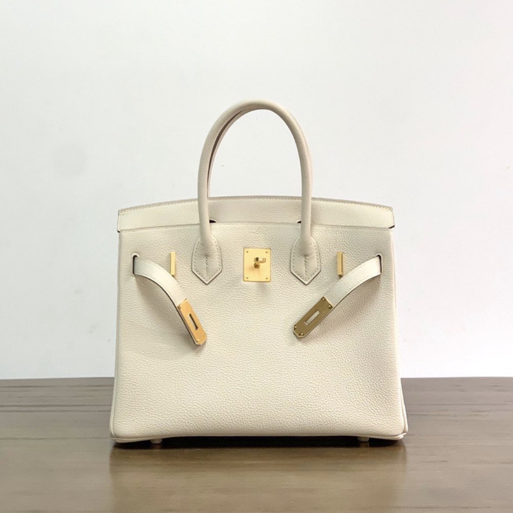 Hermes Birkin Togo Calfskin Cow Leather Platinum Handbags 