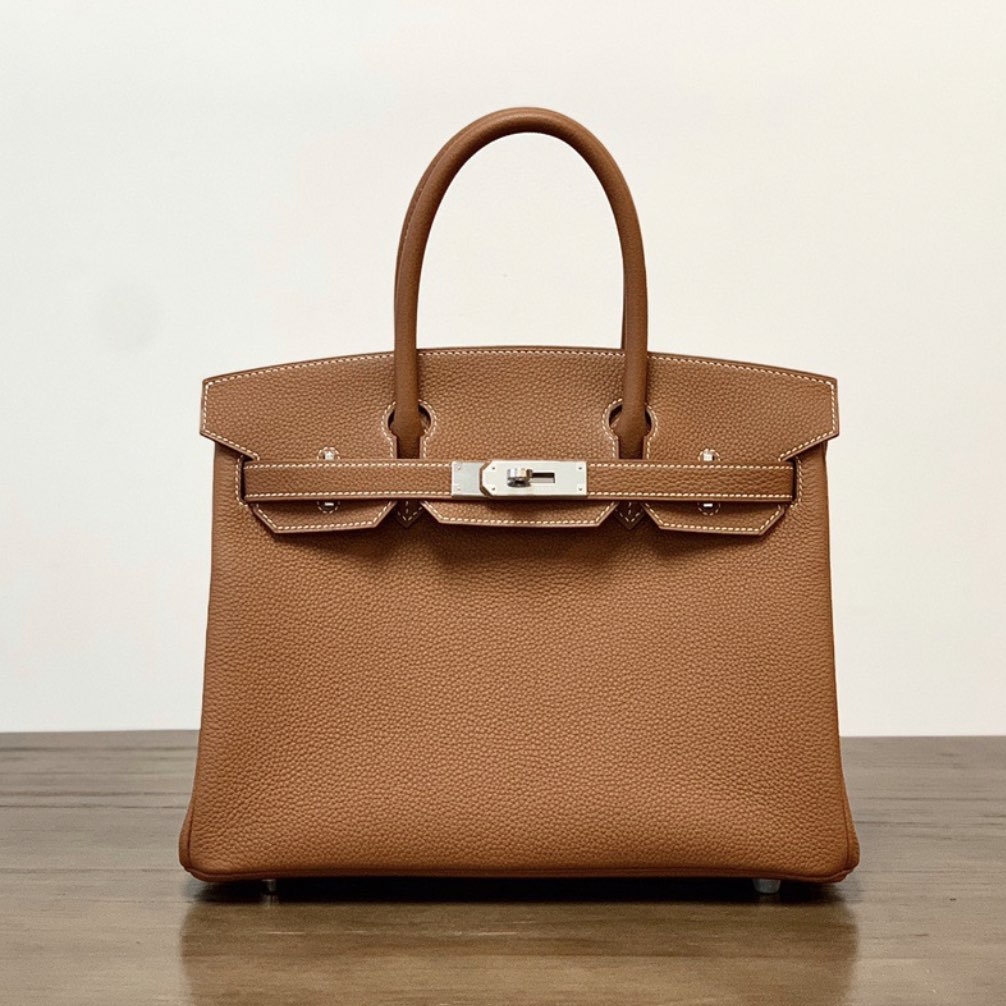 Hermes Togo Leather Birkin 30 Handbag In Brown