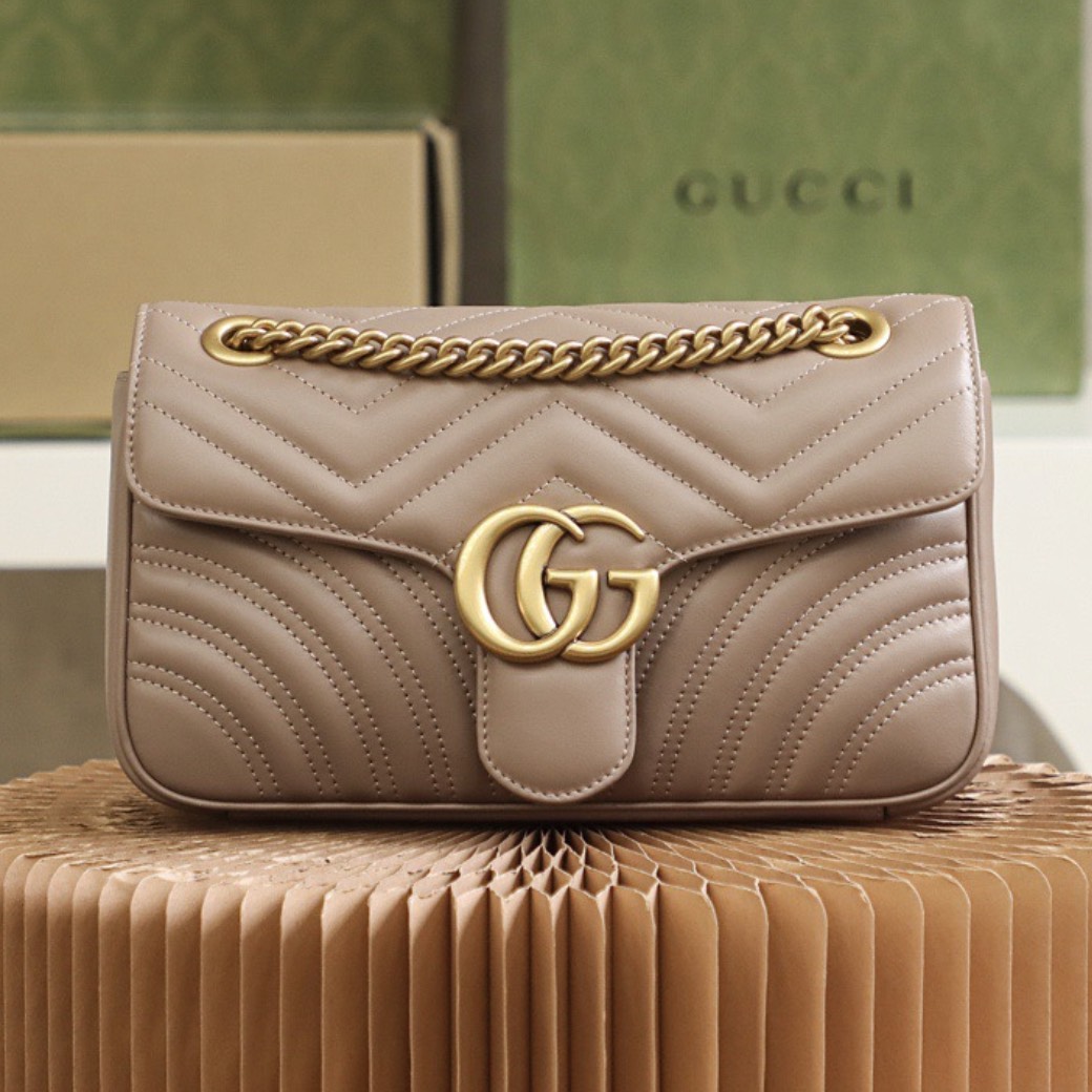 GG Marmont small shoulder bag, Taupe 443497