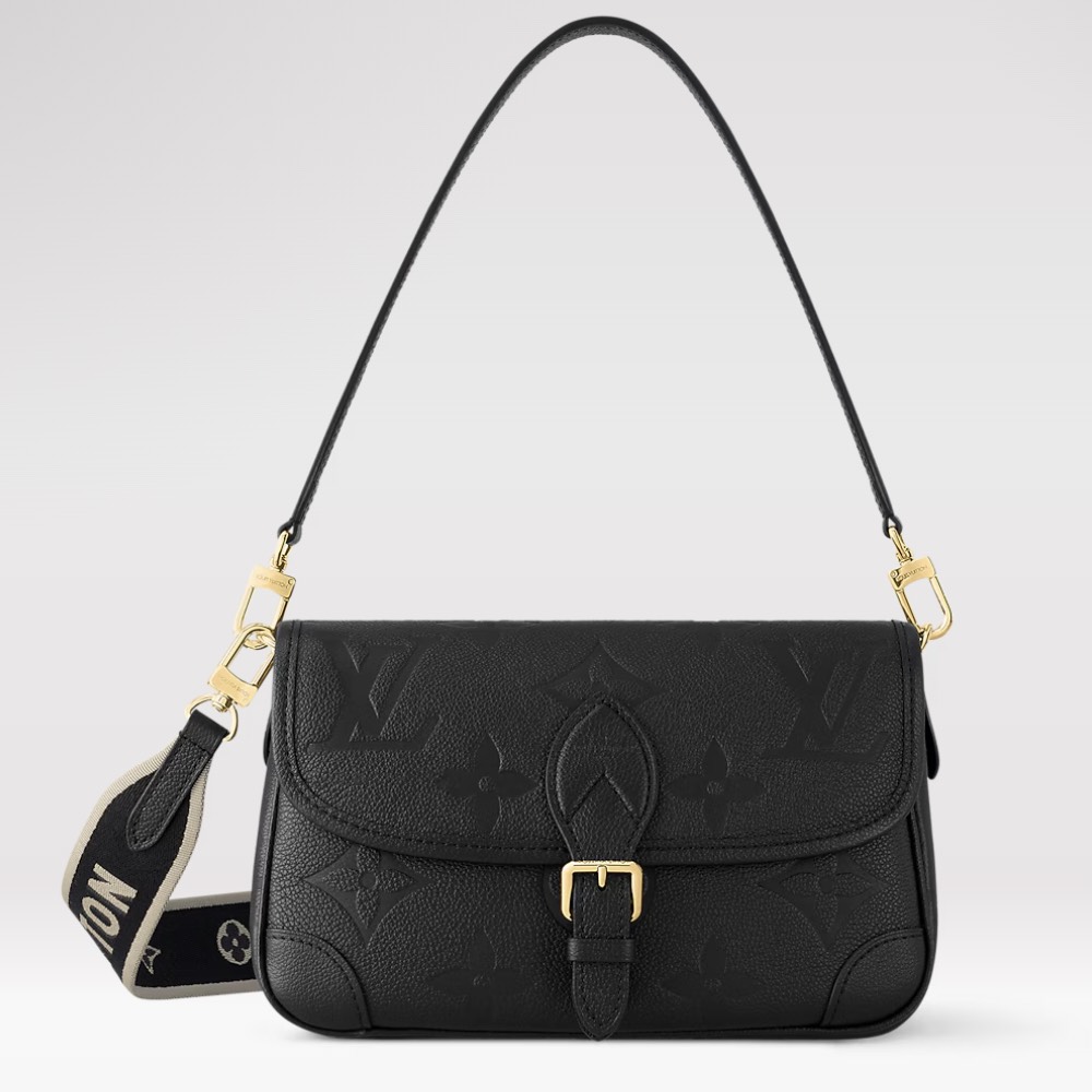 Diane, Black, Monogram Empreinte Leather, M46386